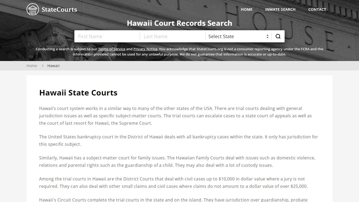 Hawaii Court Records - HI State Courts